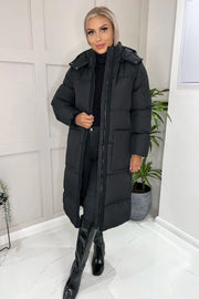 AX Paris Black 2 in 1 Puffer Coat with Detachable Sleeves