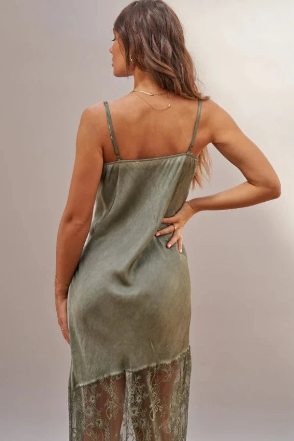 Charli Sandrine Slip Dress in Khaki