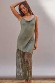 Charli Sandrine Slip Dress in Khaki
