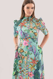 Closet London Multi Tie Back Print Midi Dress