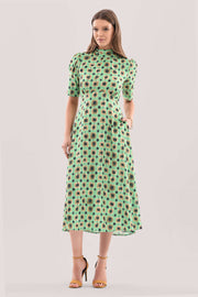 Closet London Lime Tie Back Print Midi Dress