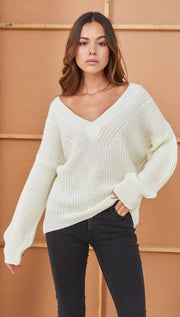 Charli Petra V Neck Sweater in Ivory