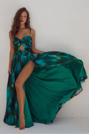 Runaway The Label Camille Maxi Dress in Cabana Green