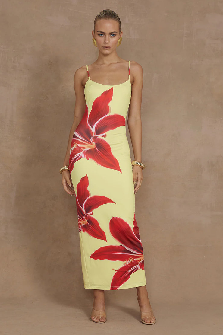 runaway the label deia midi dress RUNAWAY THE LABEL Deia Midi Dress Crimson Lily