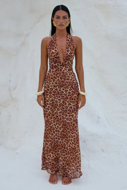 Runaway The Label Tenaya Maxi Dress in Leopard Print