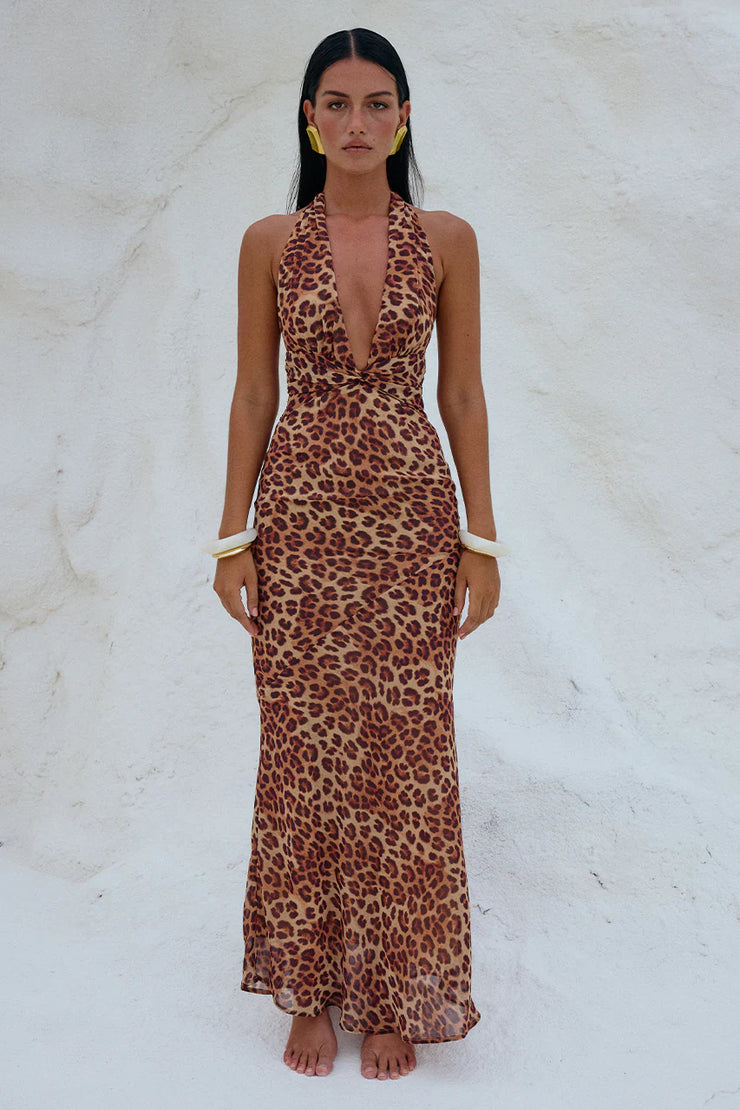 Runaway The Label Tenaya Maxi Dress in Leopard Print She Selected Runaway The Label Tenaya Maxi Dress in Leopard Print She Selected