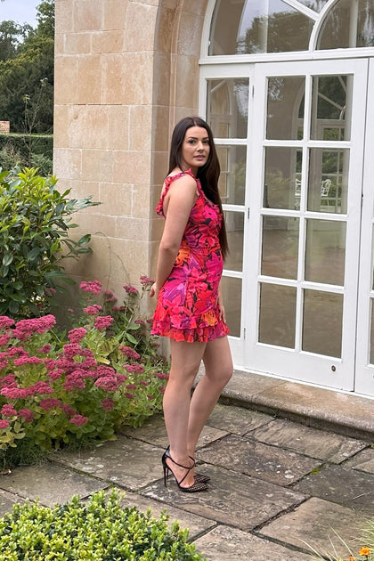 Runaway the Label Romelly Mini Dress in Pink Floral – She Selected