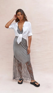 Charli Solange Slip Dress in Mid Grey