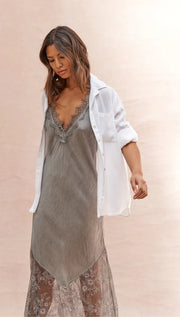 Charli Solange Slip Dress in Mid Grey