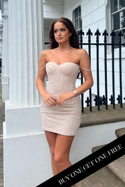 mini dress with diamante sleeves