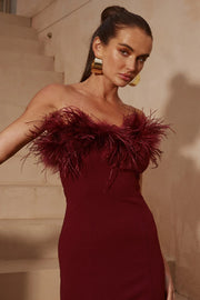 Runaway the Label Valentina Midi Dress in Wine