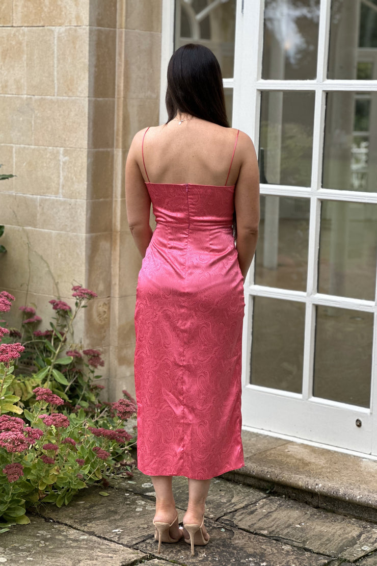 Vesper 247 Margiela Pink Jacquard Midaxi Dress