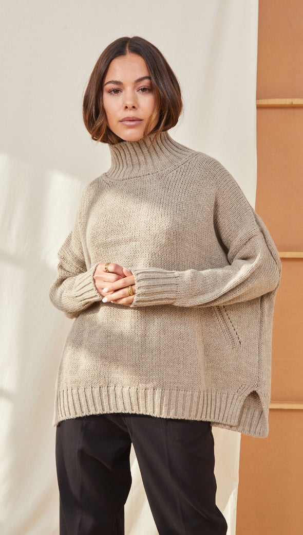 Charli Margot Sweater in Taupe