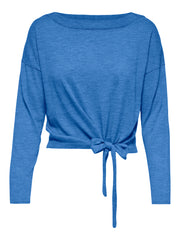 ONLY Blue Long-Sleeve TIE PULLOVER