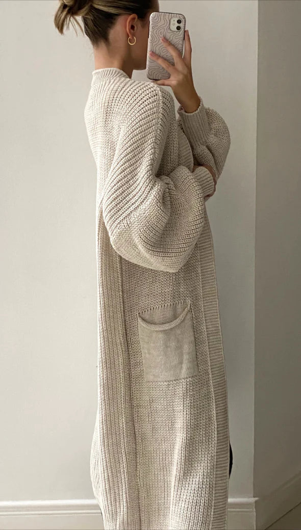 CHARLI SELMA BELL SLEEVE CARDIGAN IN SAND