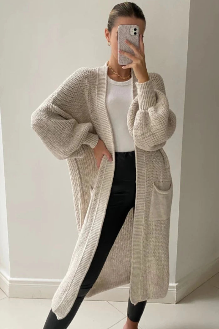 CHARLI SELMA BELL SLEEVE CARDIGAN IN SAND