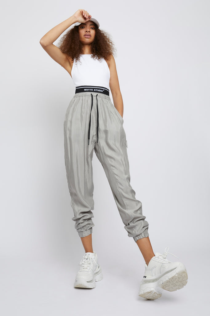 Reflective best sale trousers missguided