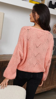 Charli Miley Cardigan in Iced Peach