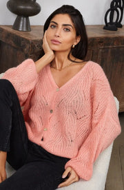 Charli Miley Cardigan in Iced Peach