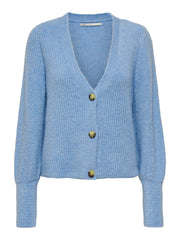 ONLY Rib Knitted Cardigan in Light Blue