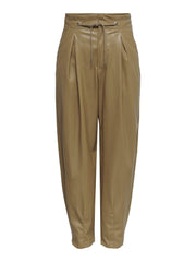 ONLY ONLALICE FAUX LEATHER BROWN TRACK PANT