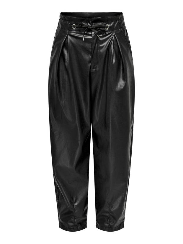 ONLY ONLALICE FAUX LEATHER BLACK TRACK PANT