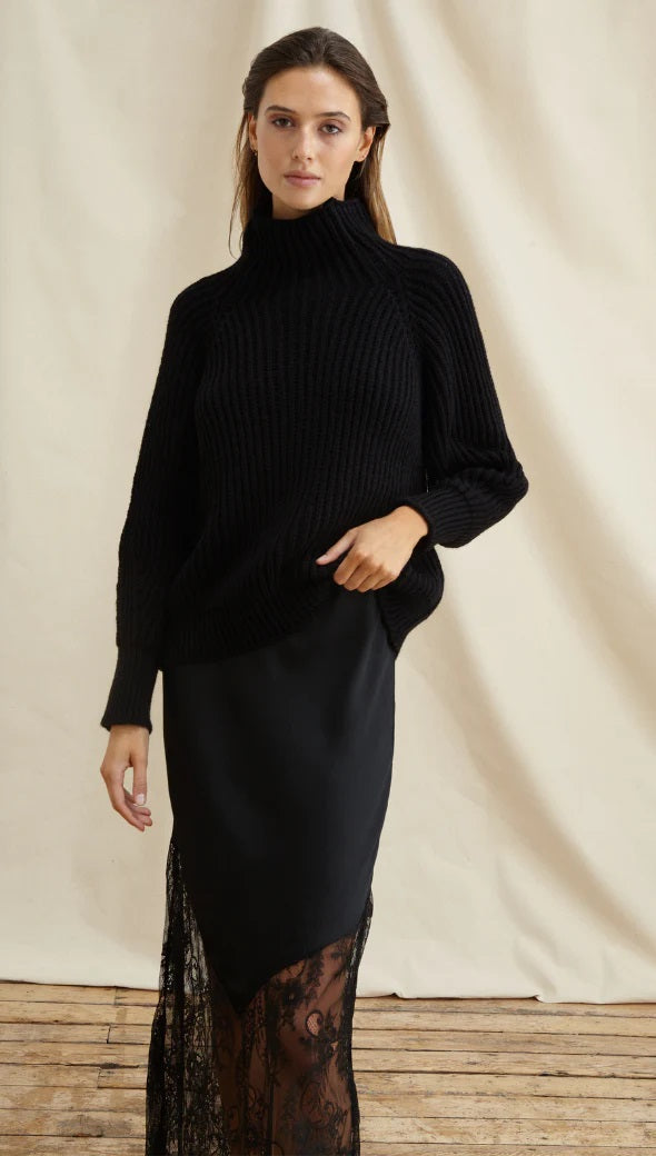 Charli Solange Slip Dress in Black