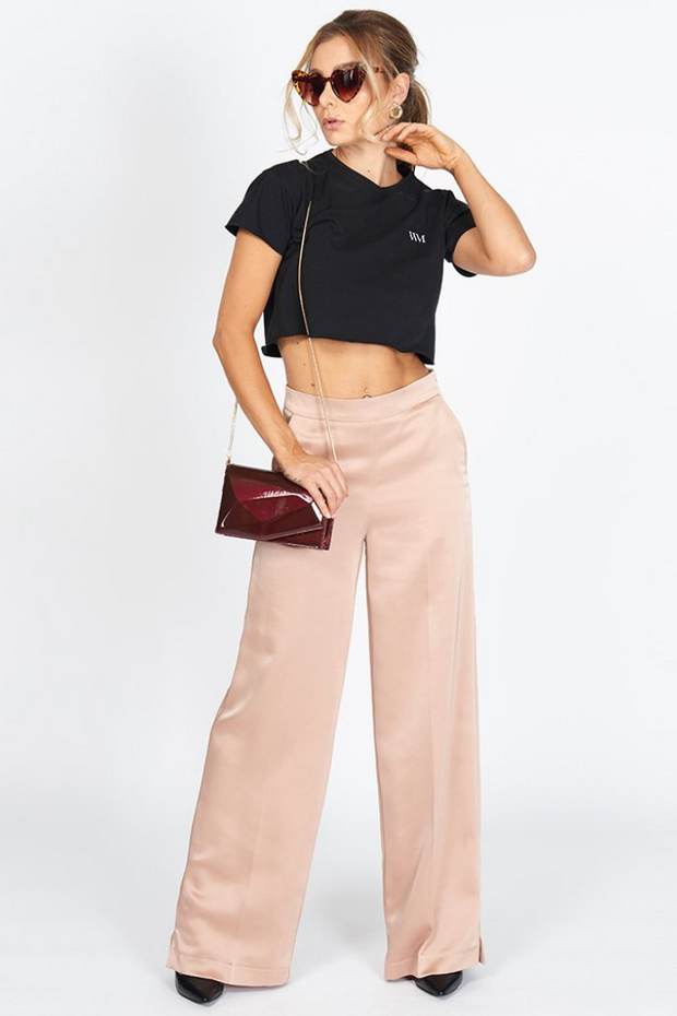 Worth a Million The Samantha Palazzo Trousers in champagne