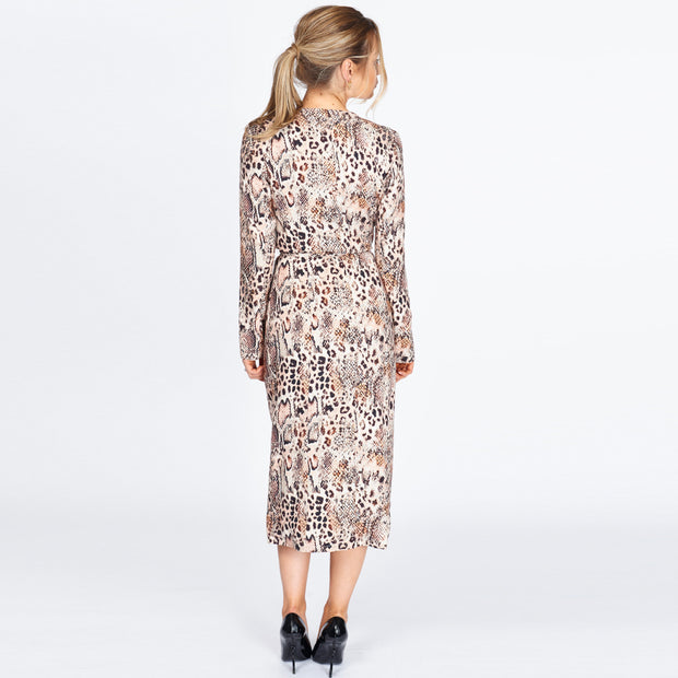 Worth a Million The Gia Wrap Dress in Snake Print